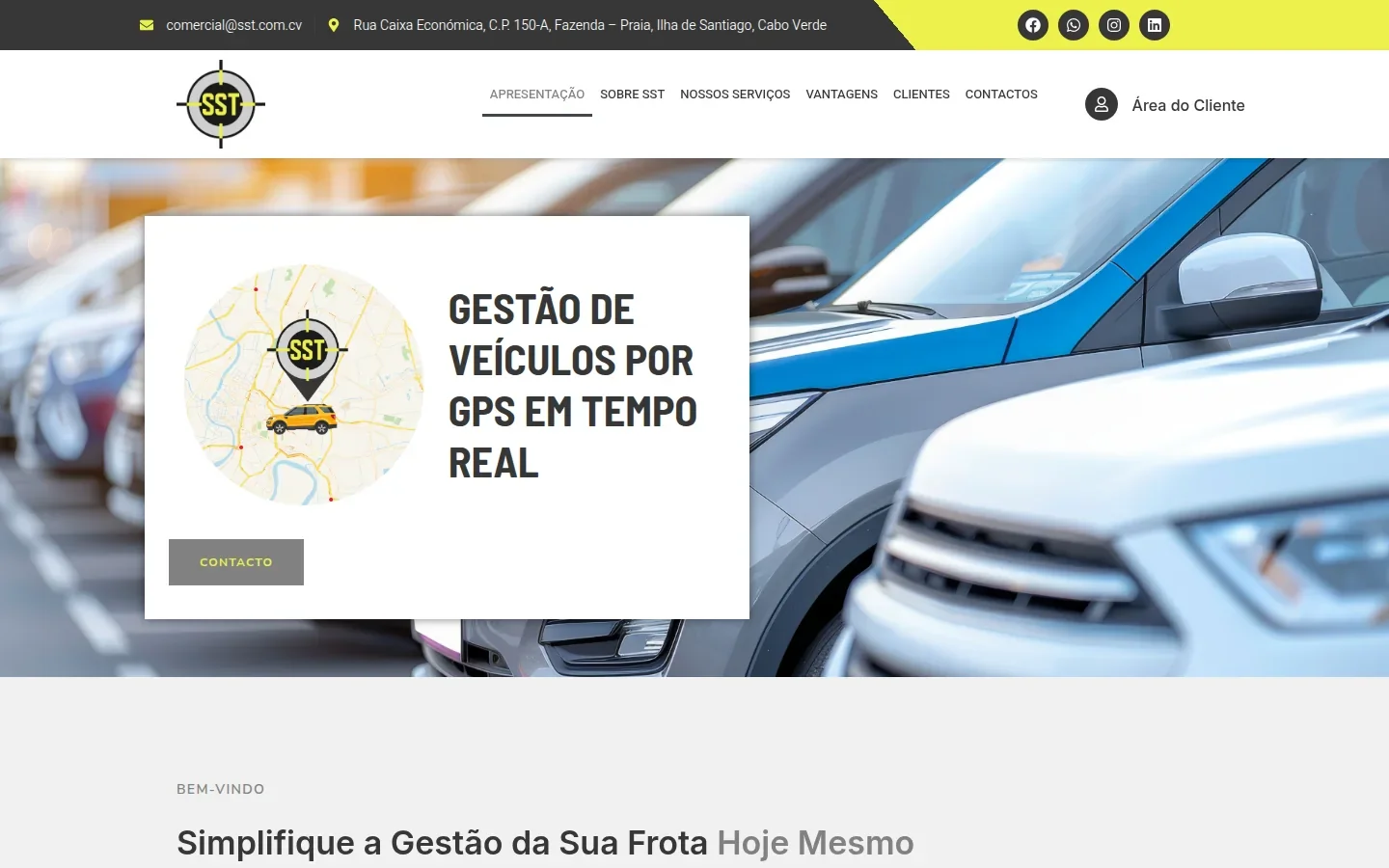 Página inicial do site SST.